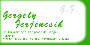 gergely ferjencsik business card